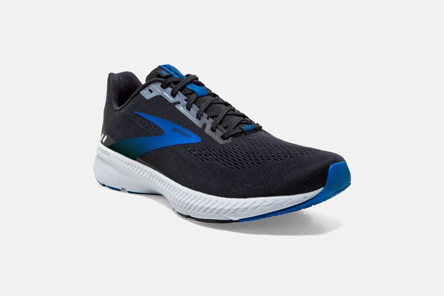 Brooks Israel Launch 8 Road Running Shoes Mens - Black/Grey/Blue - OGW-105467